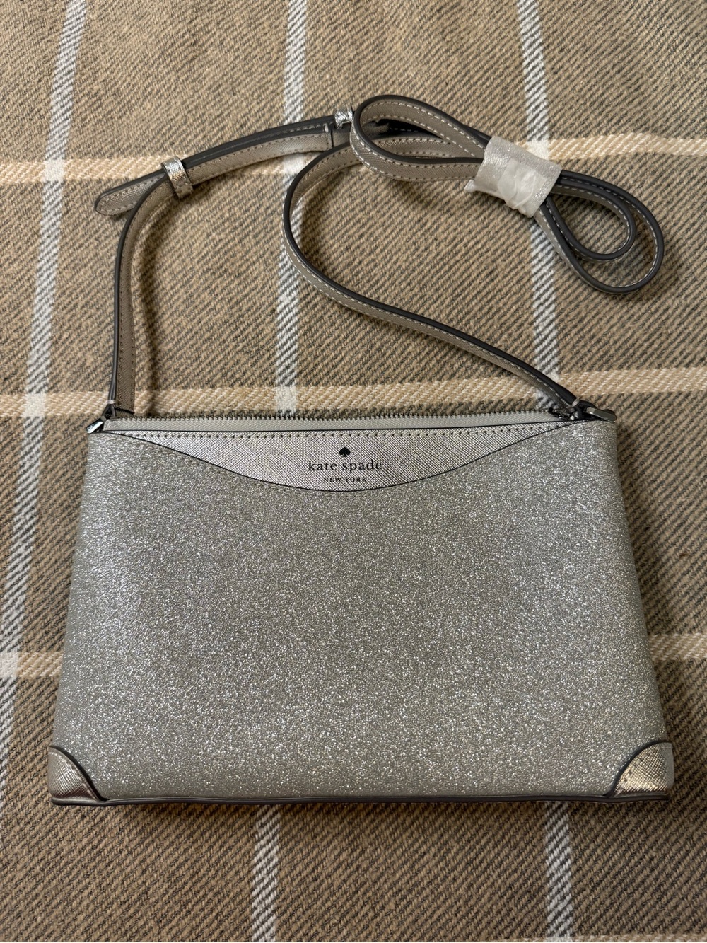 kate spade Silver Glitter Crossbody Bag